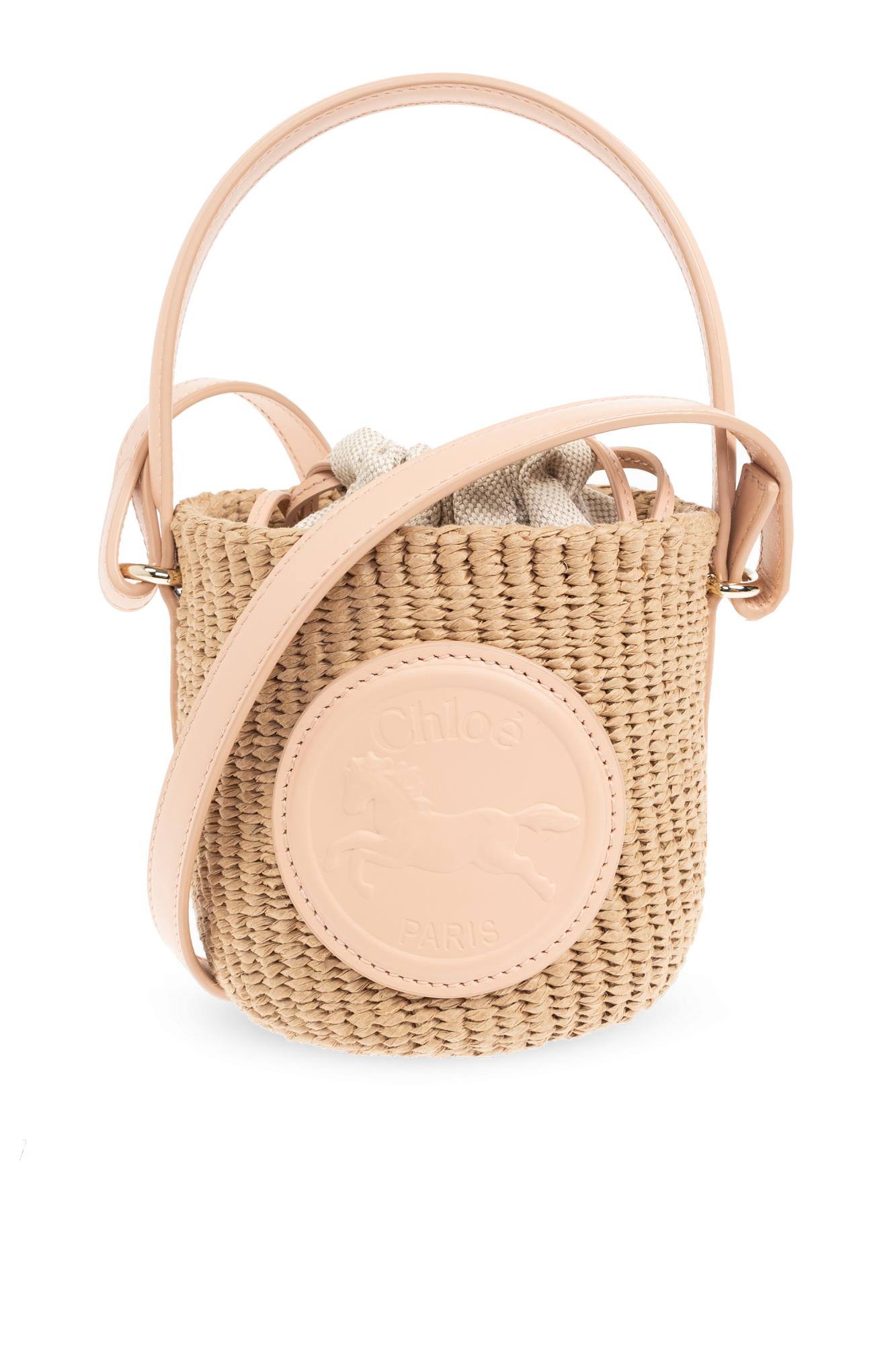 【Chloe】HORSE MEDAL◆CH25US593O82 Chloé Horse Medal Crossbody Bag In Canvas & Grained Leather
